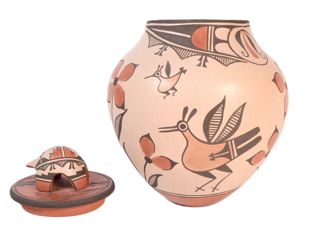 Zia Pueblo Pottery with Turtle Lid By Elizabeth Medina