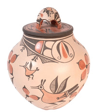 Zia Pueblo Pottery with Turtle Lid By Elizabeth Medina