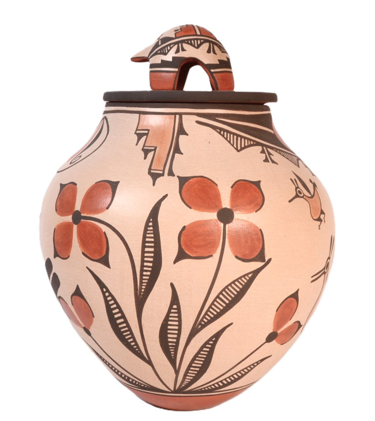 Zia Pueblo Pottery with Turtle Lid By Elizabeth Medina
