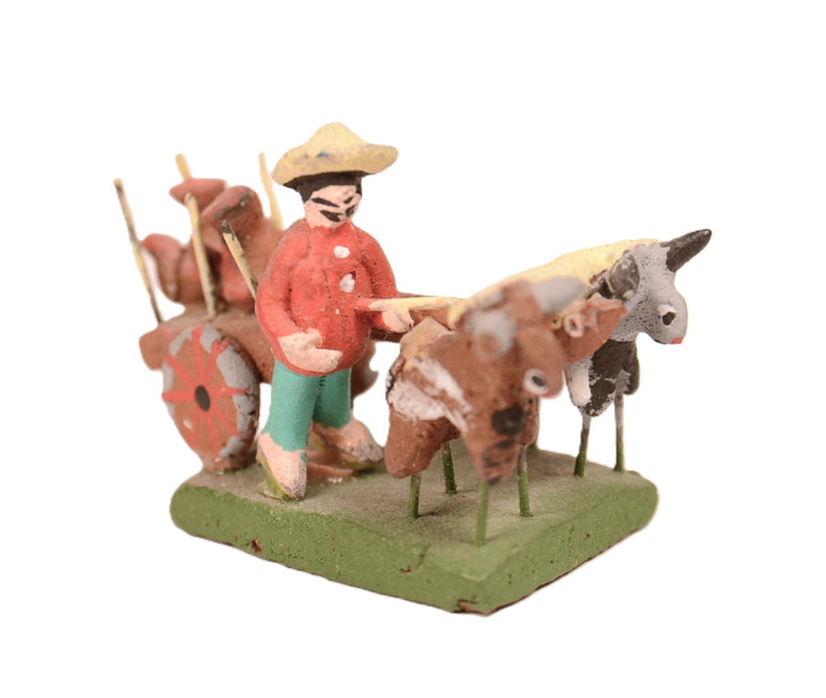 Mexican Folk Art Miniature Wagon