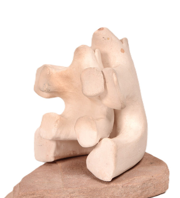 White Ceramic Sitting Bears Pottery