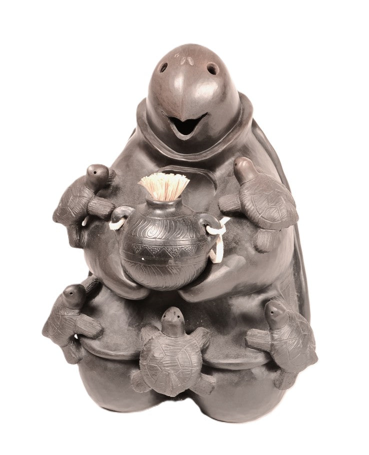 Choctaw Large Black Turtle Storyteller By Randy Chitto
