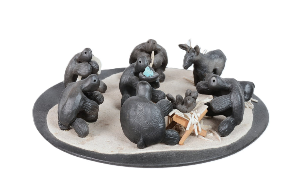 Choctaw Black Turtle Storyteller Nativity Scene By Randy Chitto