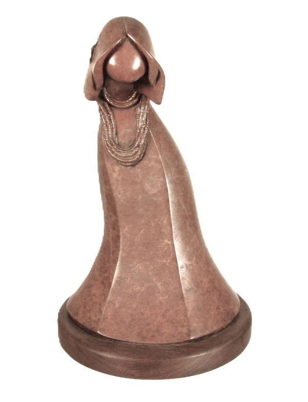 Hopi Pueblo Bronze Maiden Sculpture By Kim Obrzut