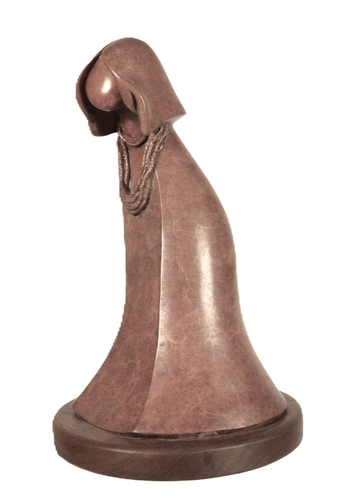 Hopi Pueblo Bronze Maiden Sculpture By Kim Obrzut