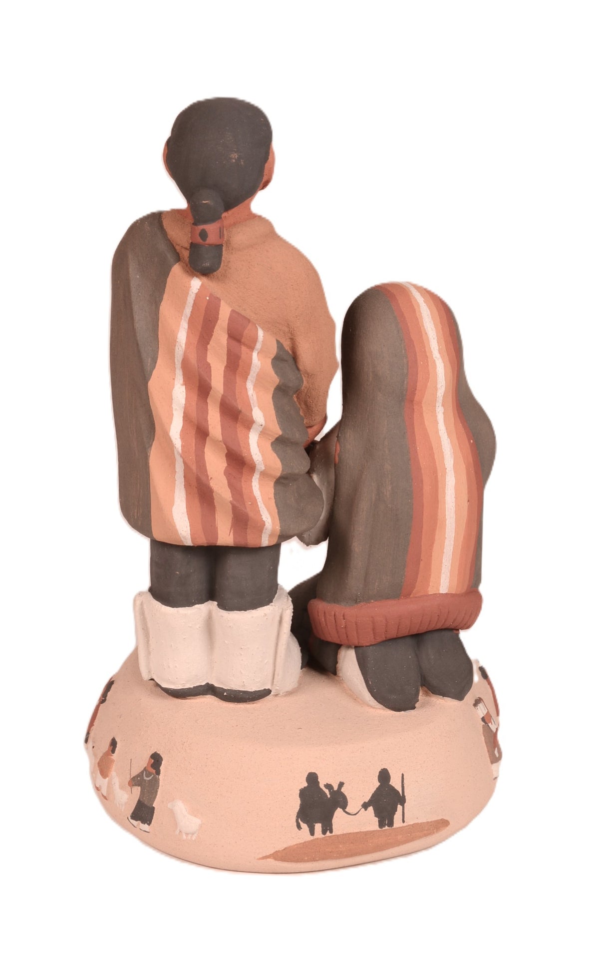 Santa Clara Pueblo 2 Figures on a Stand Pottery By Jason Garcia