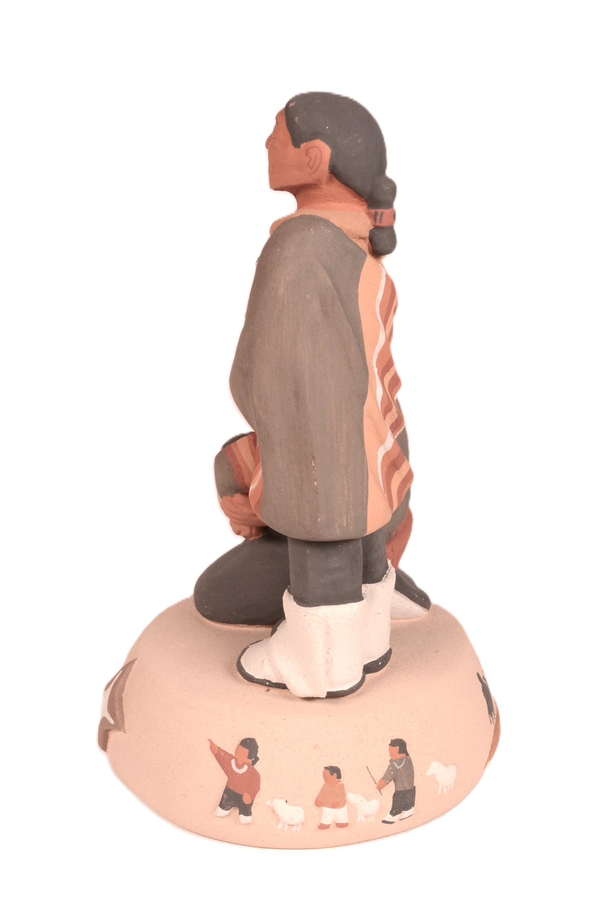 Santa Clara Pueblo 2 Figures on a Stand Pottery By Jason Garcia