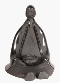 Santa Clara Pueblo Black Sculpture By Diana Halsey