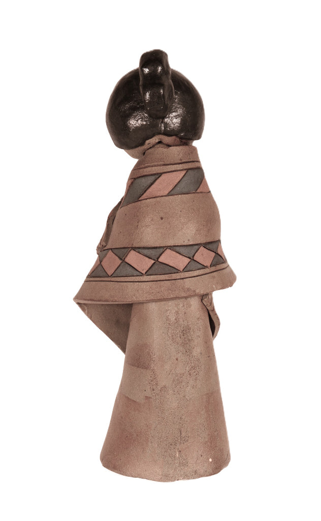 New Mexico Native Female in Blanket Sculpture Pottery By Ann Tuttle