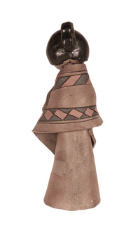 New Mexico Native Female in Blanket Sculpture Pottery By Ann Tuttle