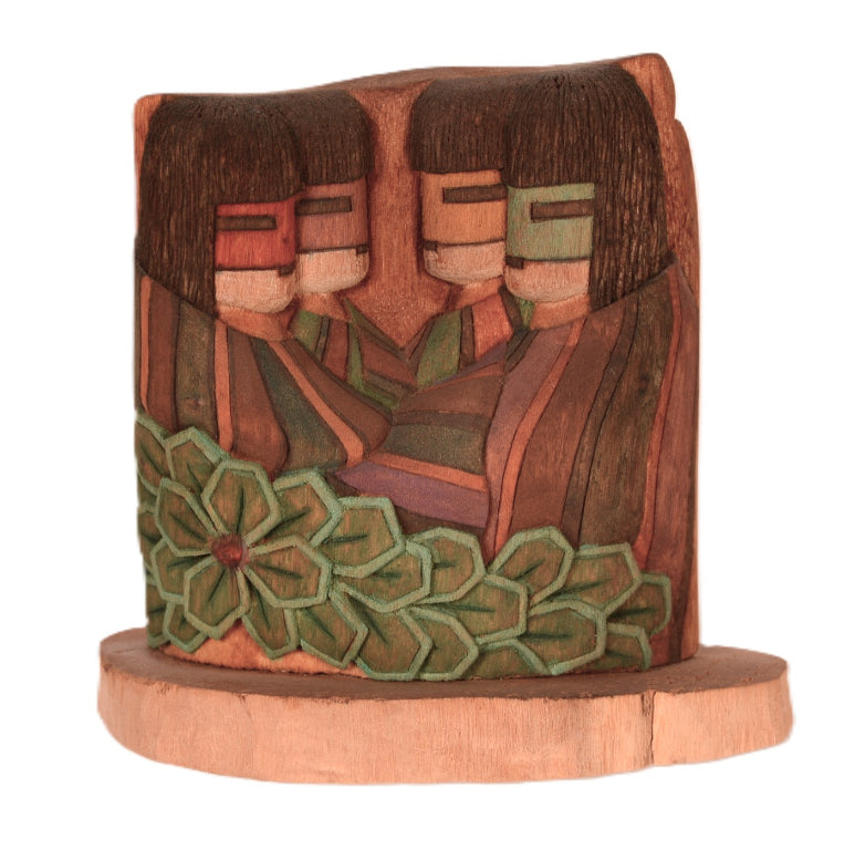Hopi Pueblo "Prayers at Sunrise" Coochsiwukioma Kachina Carving By Delbridge Honanie