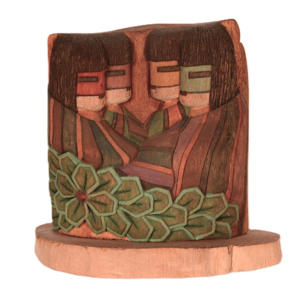 Hopi Pueblo "Prayers at Sunrise" Coochsiwukioma Kachina Carving By Delbridge Honanie