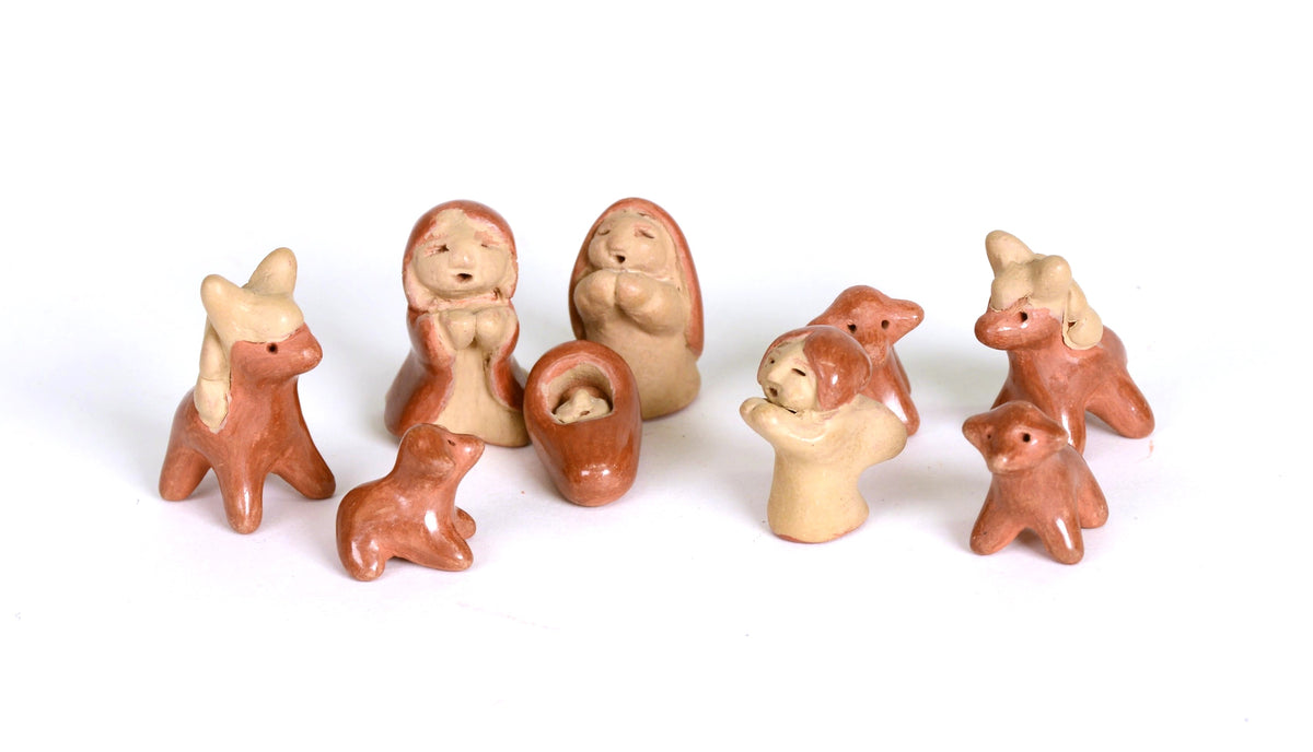 Santa Clara Pueblo Nativity Scene - 9 Piece -  by Dorothy and Paul Gutierrez