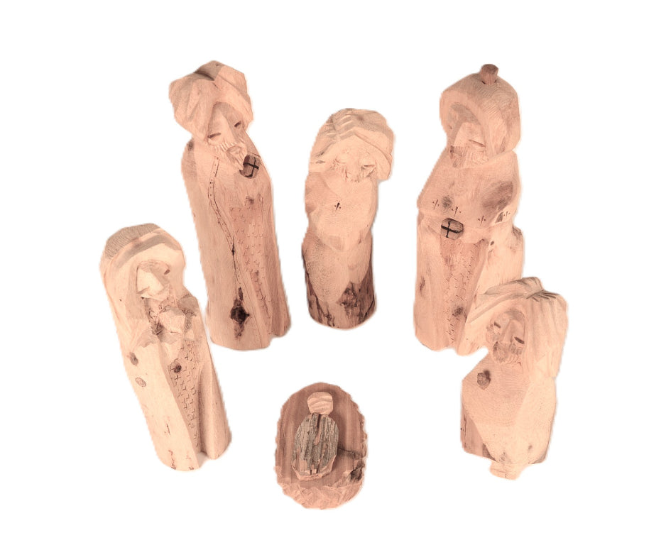 New Mexico Pueblo Wood Carving Nativity Set By Michael