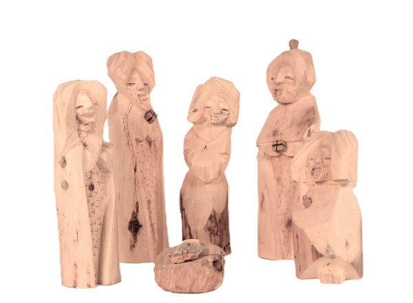 New Mexico Pueblo Wood Carving Nativity Set By Michael