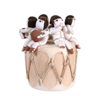 Cochiti Pueblo Storyteller Pottery Dolls on a Drum By Vangie Suina