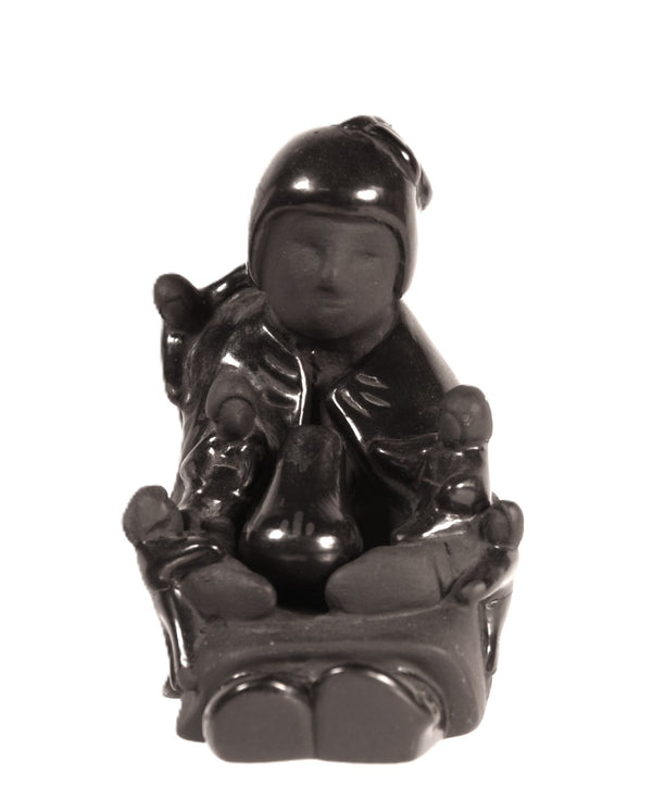 Santa Clara Pueblo Black Storyteller Pottery Doll By Jo Povi