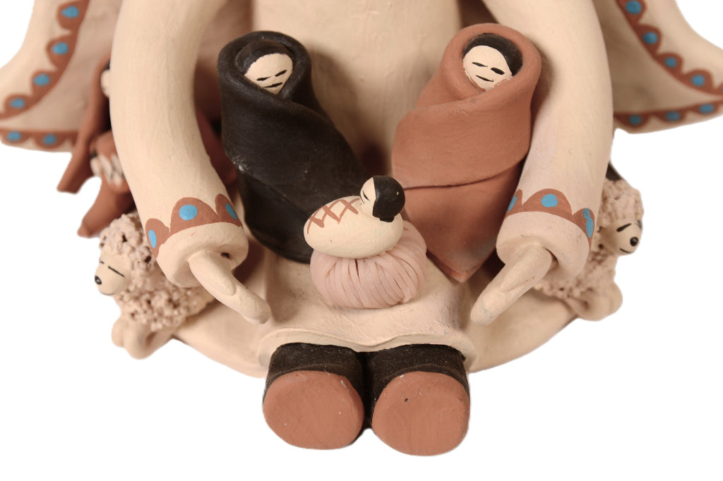 Cochiti Pueblo Angel Storyteller Nativity Pottery By Jo Venia
