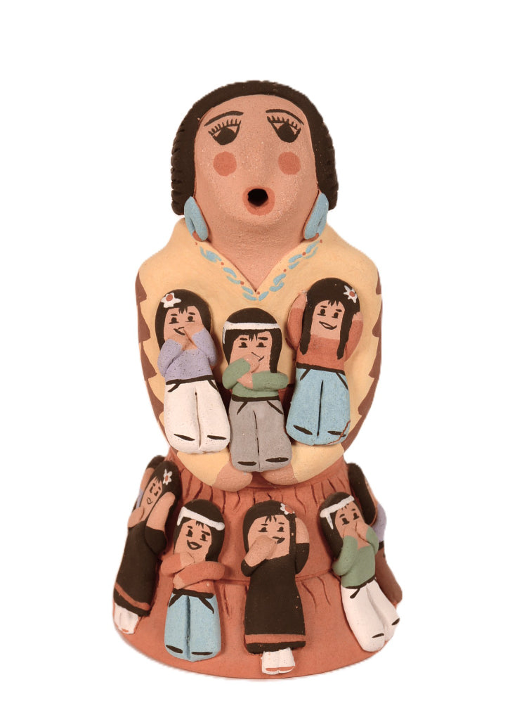 Navajo Storyteller Pottery Doll By E. Curley