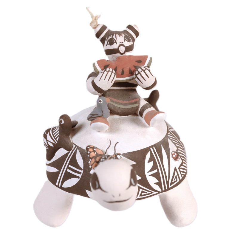 Acoma Pueblo Turtle Storyteller Pottery By Marilyn Ray
