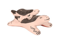 Cochiti Pueblo Turtle Pottery By Snowflake Flower