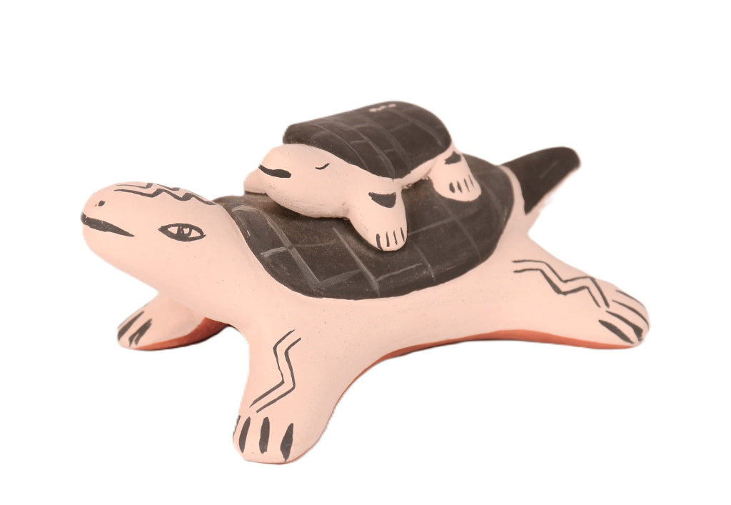 Cochiti Pueblo Turtle Pottery By Snowflake Flower