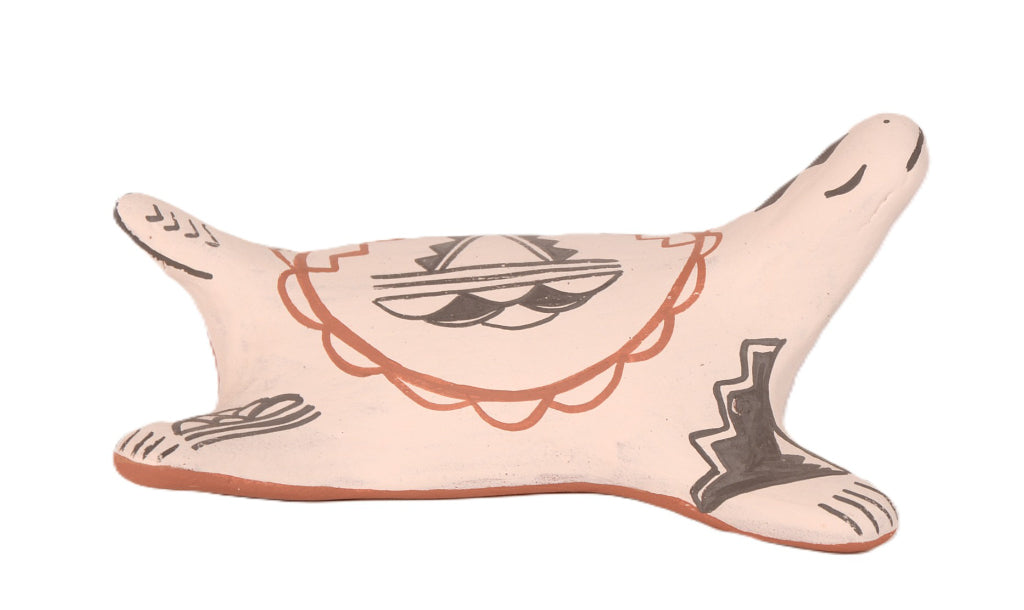 Cochiti Pueblo Pottery Turtle By Snowflake Flower