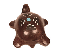 Navajo Ceramic Turtle with 1 Turquoise By Fernandez Benally