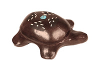 Navajo Ceramic Turtle with 1 Turquoise By Fernandez Benally