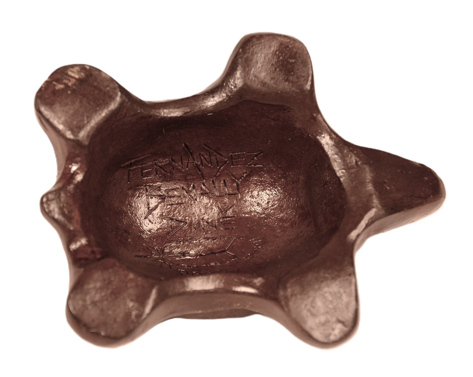 Navajo Ceramic Turtle with 1 Turquoise By Fernandez Benally