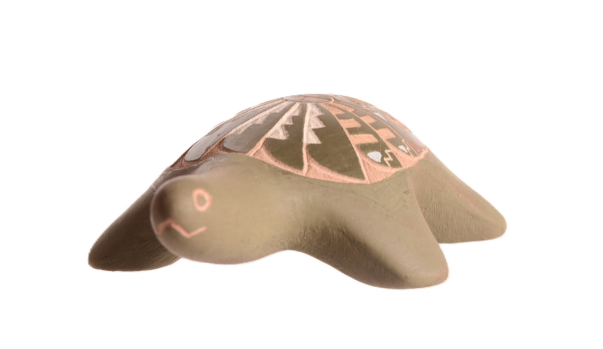 Zuni Pueblo Ceramic Green Clay Turtle Fetish By Josephine Mahooty