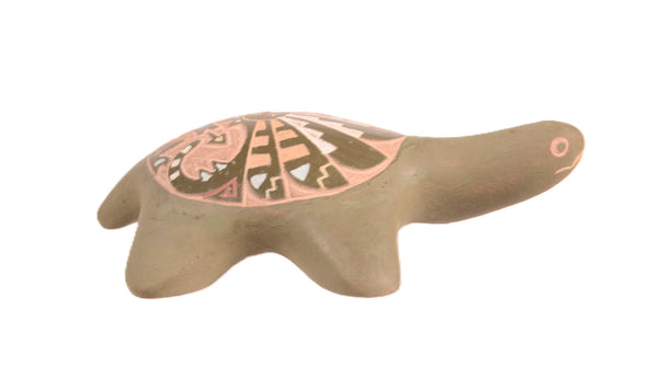 Zuni Pueblo Ceramic Green Clay Turtle Fetish By Josephine Mahooty
