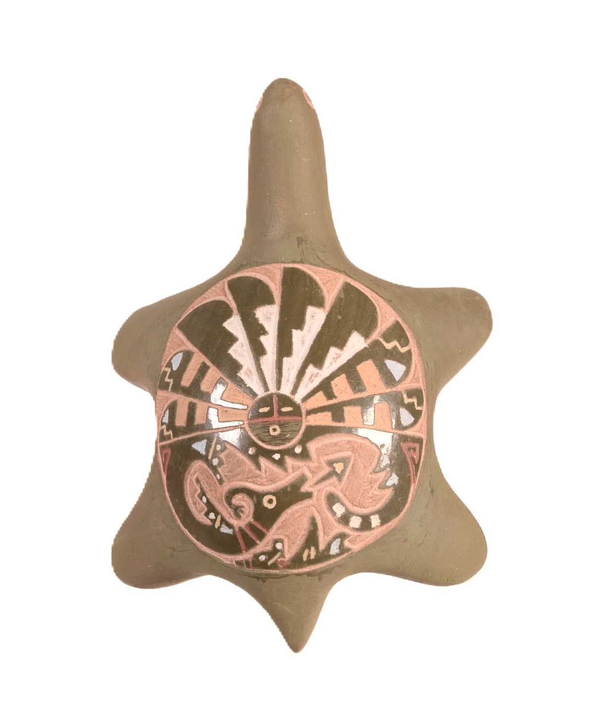 Zuni Pueblo Ceramic Green Clay Turtle Fetish By Josephine Mahooty