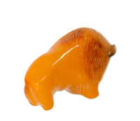 Zuni Pueblo Buffalo/Bison Fetish Carved Opaque Amber By Lynn Quam