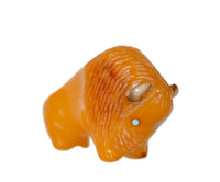 Zuni Pueblo Buffalo/Bison Fetish Carved Opaque Amber By Lynn Quam