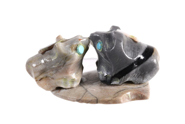 Zuni Kissing Bears Fetish By Della Conch