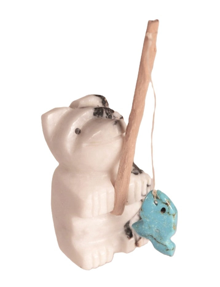Zuni Pueblo Bear Fishing Fetish By Waldo Davis