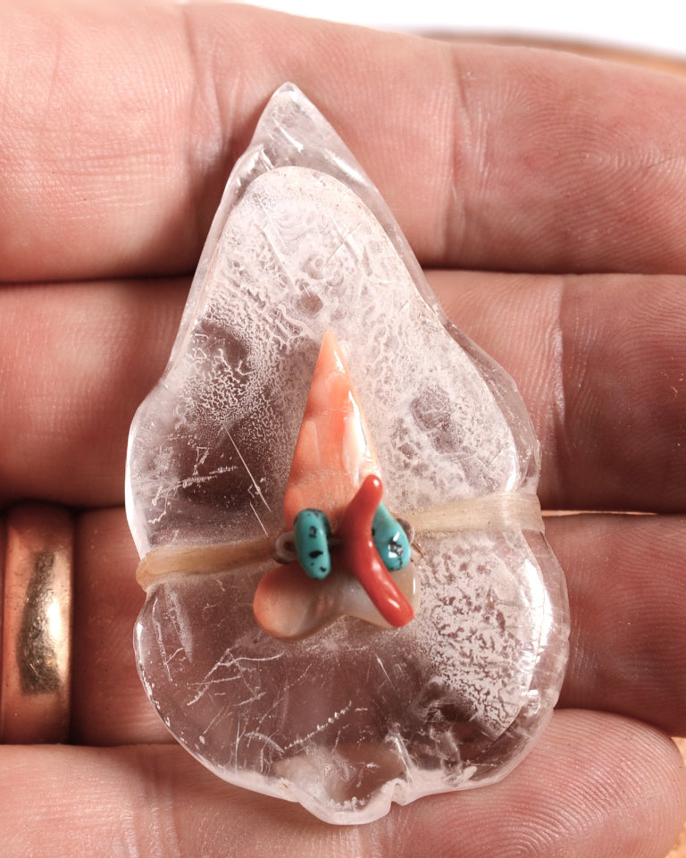 Zuni Selenite Crystal Mole Fetish By Lena Boone