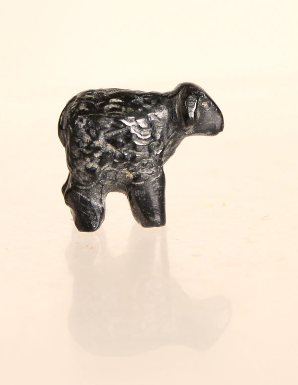 Vintage Zuni Jet Black Sheep Small Fetish Carving
