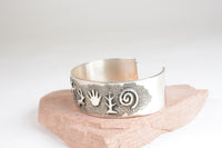Navajo Sterling Silver Petroglyph Bracelet by Timm Lewis