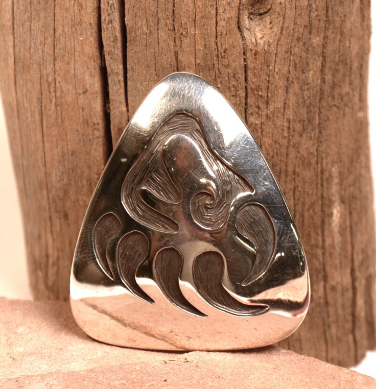 Vintage Hopi Pueblo inlay Bear Claw Pendant