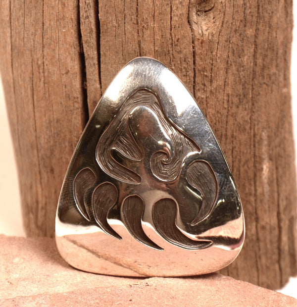 Vintage Hopi Pueblo inlay Bear Claw Pendant