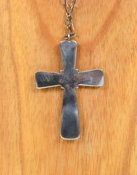 Large Navajo Silver Cross Pendant Turquoise