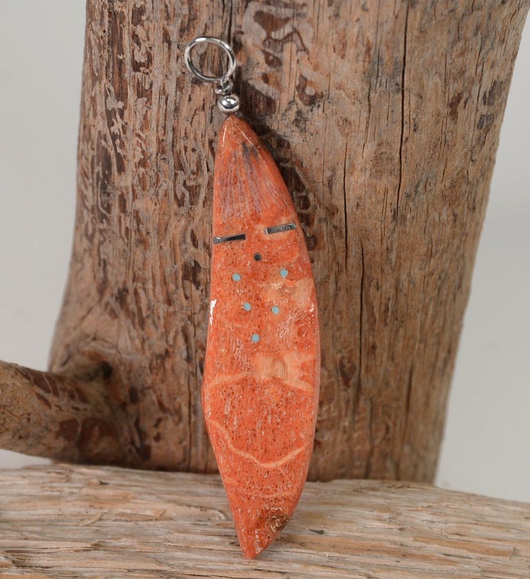 Maiden Shell Pendant with Inlaid Turquoise Todd Westika