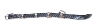 Santa Fe New Mexico Sterling Silver and Black Leather Bracelet By Richard Lindsay