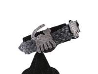 Santa Fe New Mexico Sterling Silver and Black Leather Bracelet By Richard Lindsay