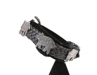 Santa Fe New Mexico Sterling Silver and Black Leather Bracelet By Richard Lindsay