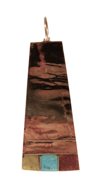 Zuni Pueblo Multistone with Turquoise Inlaid Pendant