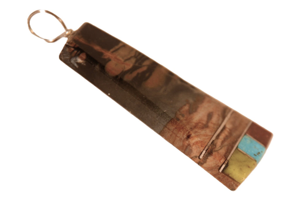 Zuni Pueblo Multistone with Turquoise Inlaid Pendant