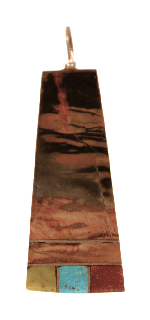 Zuni Pueblo Multistone with Turquoise Inlaid Pendant
